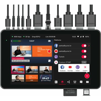 yolo YoloLiv YoloBox Pro Portable Multi-Camera Encoder/Streamer/Switcher/Monitor/Recorder mikser all in 1