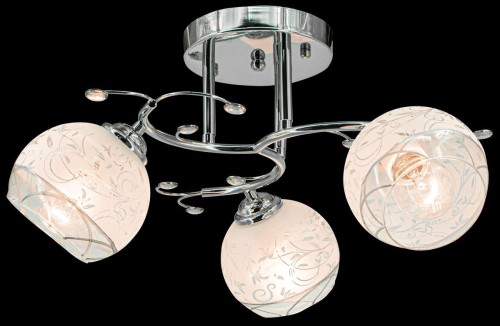 ELEM Lampa sufitowa chromowana do kuchni ozdobne klosze 8836/3 8C z serii EVITA