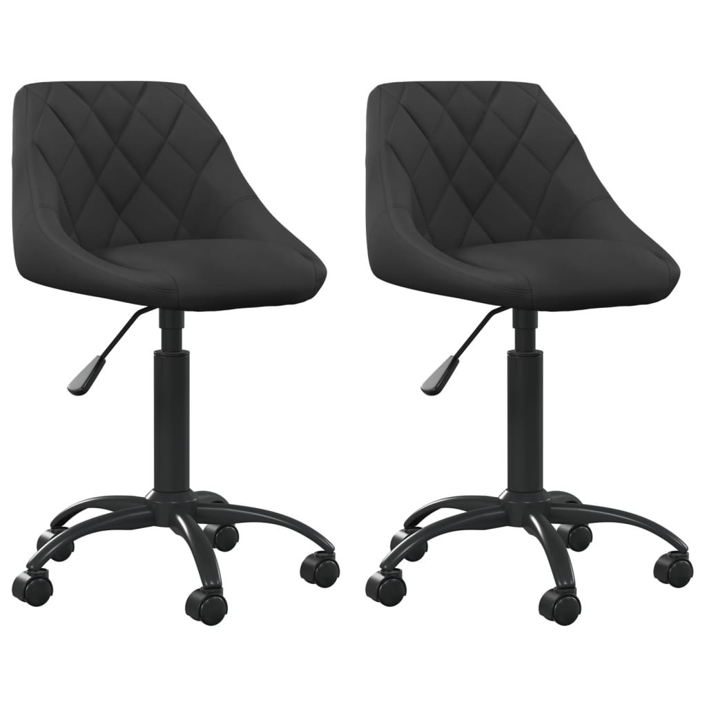 vidaXL Obrotowe krzesła stołowe 2 szt. czarne aksamitne 335368