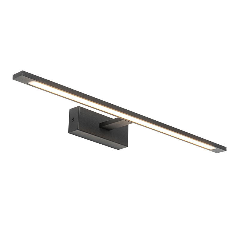 QAZQA Nowoczesna lampa ścienna czarna 62 cm z diodą LED IP44 - Jerre