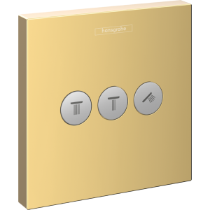 Hansgrohe 15764990 ShowerSelect Zawór odcinający do 3 odbiorników montaż podtynkowy element zewnętrzny złoty optyczny polerowany