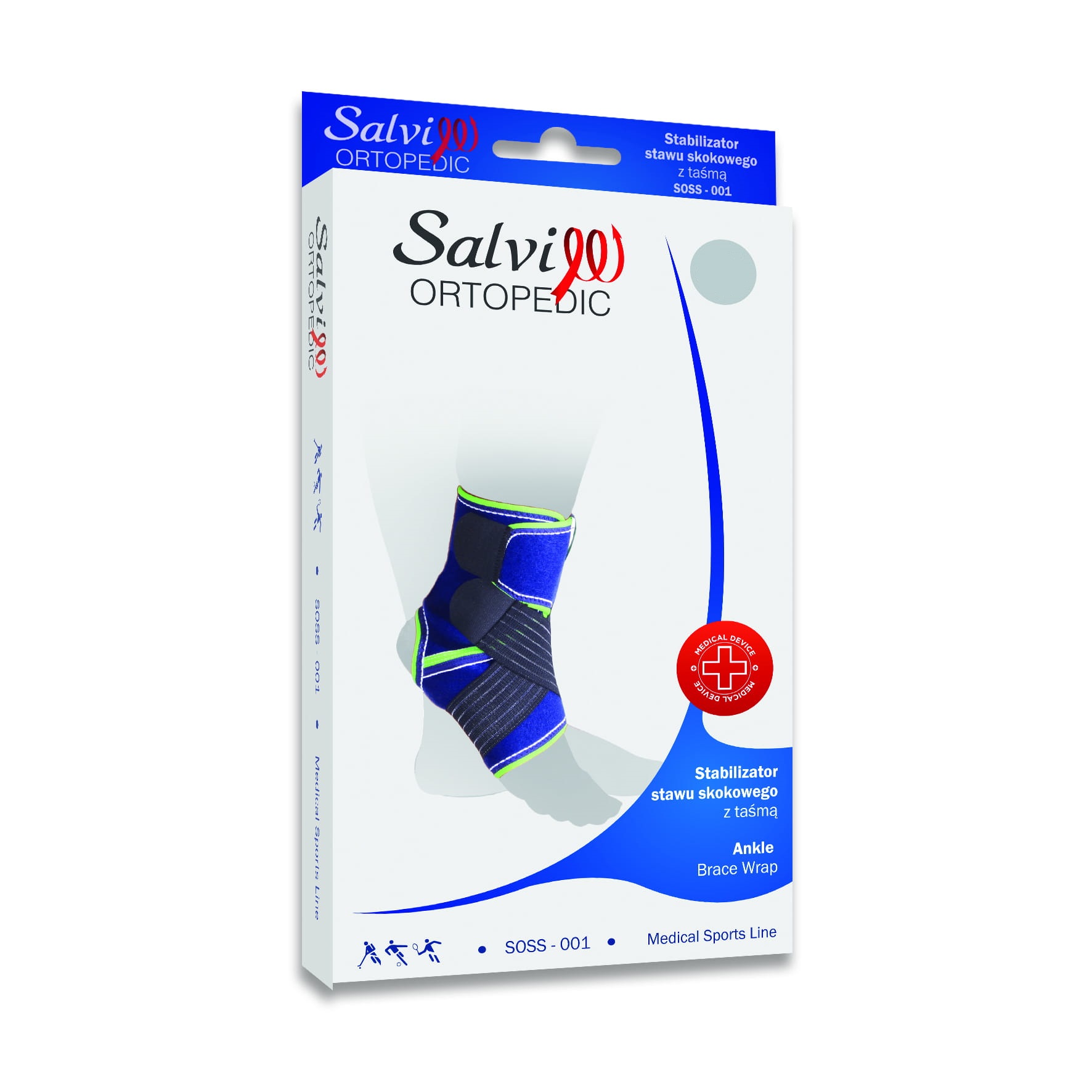 SOHO Stabilizator stawu skokowego z taśmą SALVI rozmiar S-M 20-24 cm