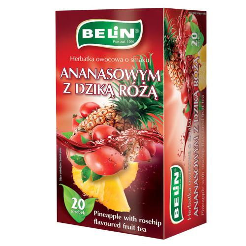 BELIN Herbatka owocowa o smaku ananasowym z dziką różą, 20 torebek -> Wysyłka 8,90 - odbiór w Żabce