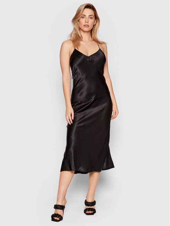 Sukienki - Calvin Klein Sukienka wieczorowa Iconic K20K203648 Czarny Regular Fit - grafika 1