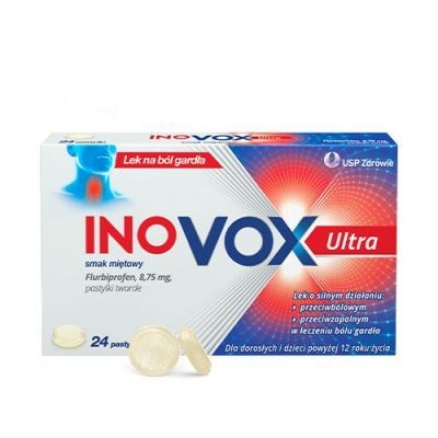 US Pharmacia INOVOX ULTRA pastylki o smaku miętowym 24 sztuki 3305521