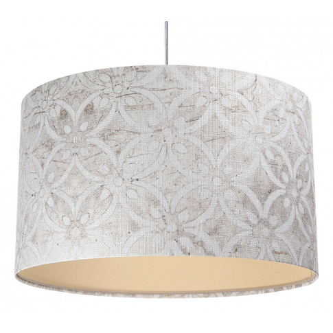 Szaro-kremowa lampa wisząca ze zdobionym abażurem - S363 H3-W69