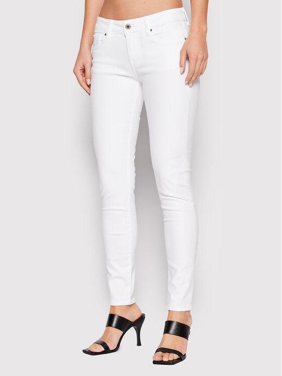 Pepe Jeans Spodnie materiałowe Soho PL211539U91 Biały Skinny Fit