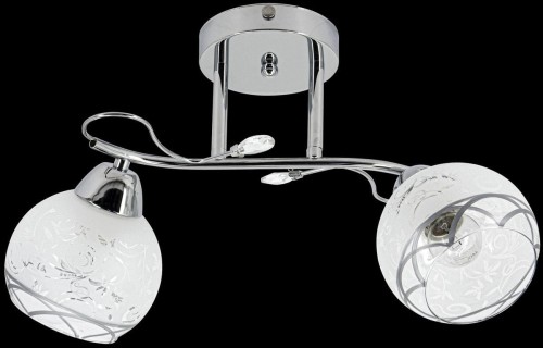 ELEM Lampa z witrażowym kloszem i kryształkami 2982/2 8C z serii OLIVIER