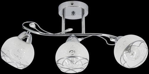 ELEM Szklana lampa sufitowa ze srebrną oprawą 2982/3 8C z serii OLIVIER