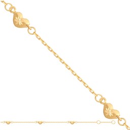 Złota bransoletka 585 na nogę prezent grawer