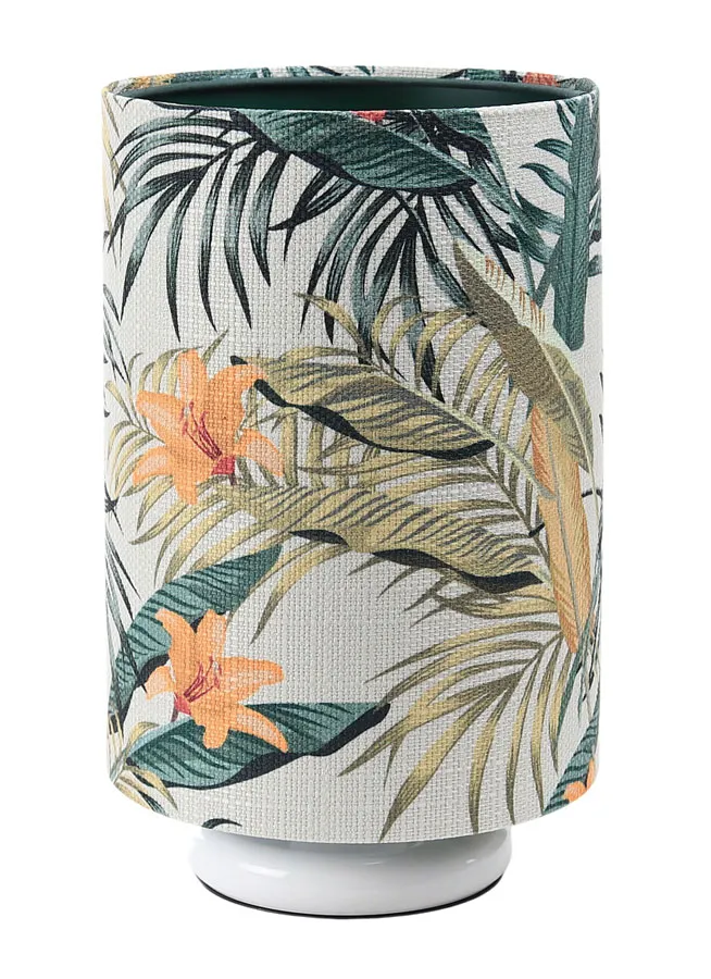 Biała lampka stołowa tuba w kwiaty - 11X S369 L7-S61