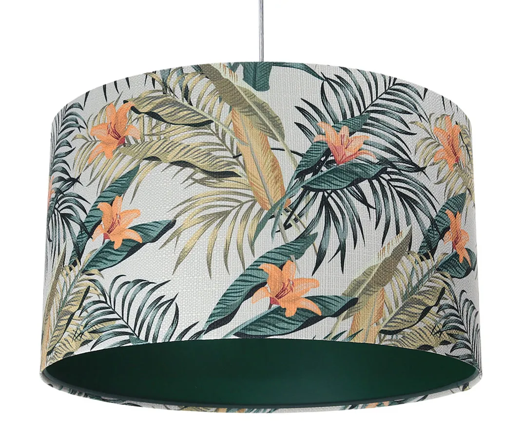 Zielona lampa wisząca z kwiecistym wzorem S9-T75