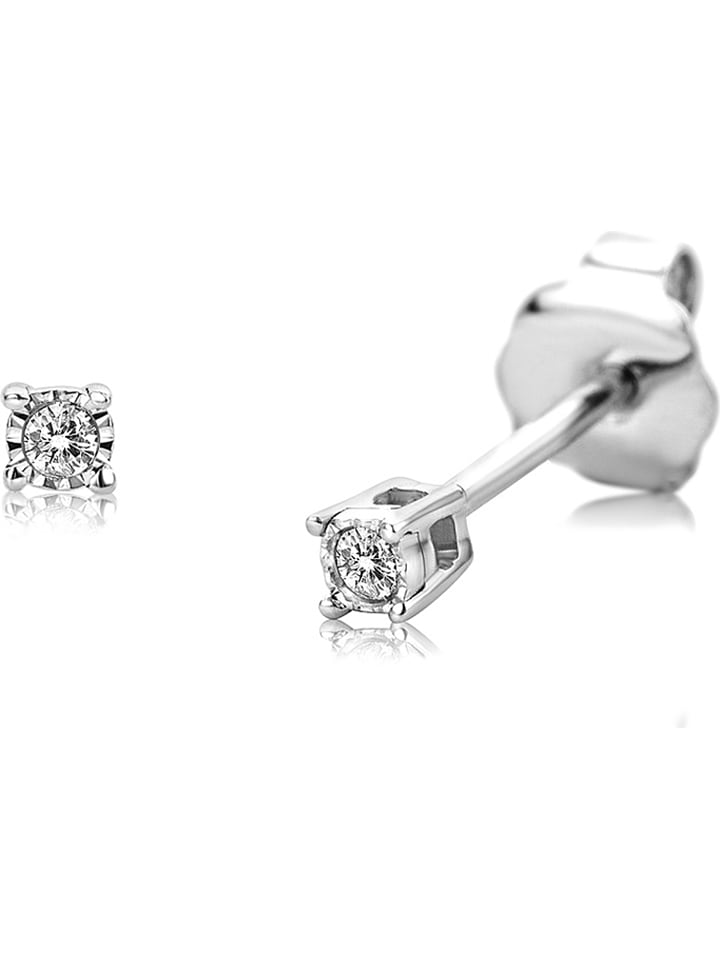 Rinani Złote kolczyki-wkrętki z diamentami