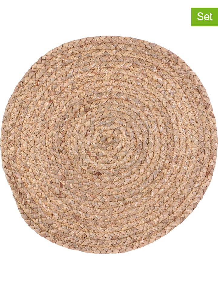 HYGGE Podkładki stołowe (2 szt.) w kolorze jasnobrązowym - Ø 38 cm