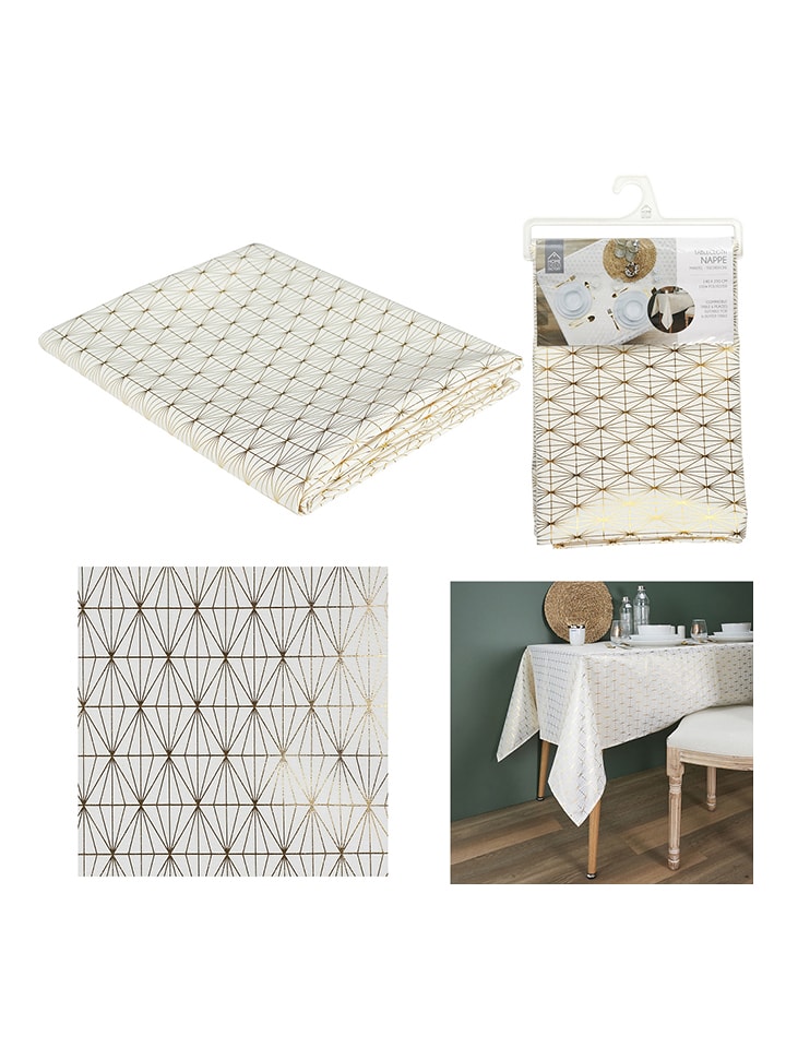 Rétro Chic Obrus w kolorze złoto-białym - 250 x 140 cm