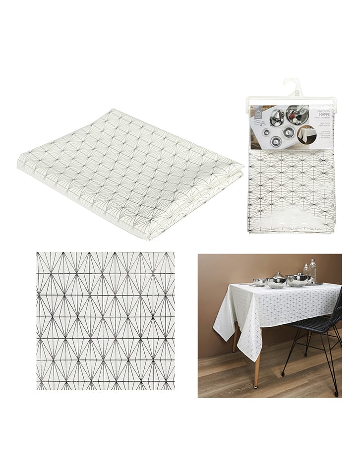 Rétro Chic Obrus w kolorze srebrno-białym - 250 x 140 cm