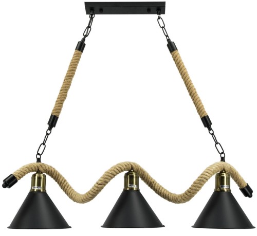 MLAMP Marynistyczna LAMPA wisząca ELM5102/3 BLACK MLAMP metalowa OPRAWA zwis na linach czarny ELM5102/3 BLACK