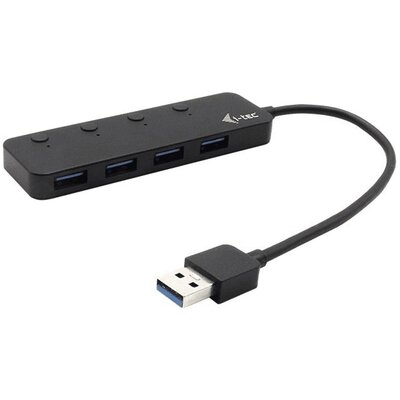 i-Tec USB 3.0 Metal HUB 4 Port with individual On/Off Switches USB hub - 4 - Czarny U3CHARGEHUB4