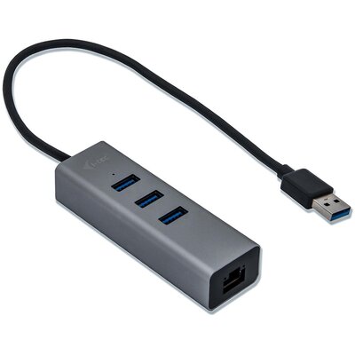 i-Tec USB 3.0 Metal 3-portowy HUB z adapterem Gigabit Ethernet U3METALG3HUB
