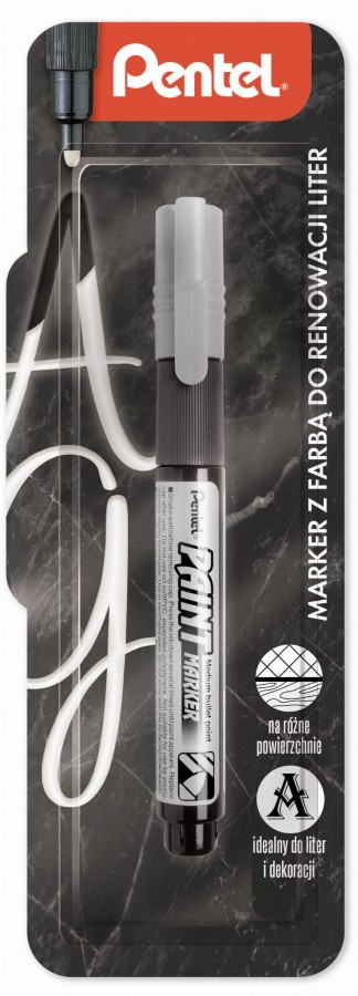 Pentel Poland Sp z o.o MARKER OLEJOWY ZDOBNICZY Z OKRĄGŁĄ KOŃCÓWKA MMP20-SREBRNY MMP20-Z-1B