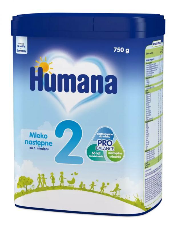 Humana mleko modyfikowane następne dla dzieci 6m+ 750 g 3537281