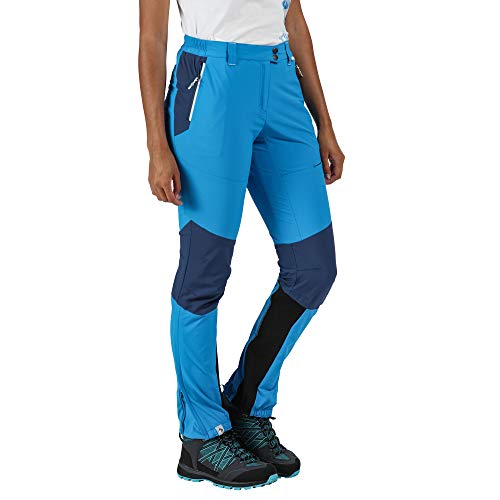 Regatta Damskie spodnie turystyczne Mountain II' wodoodporny aktywny stretch Cordura, niebieski aster/ciemny denim, 18