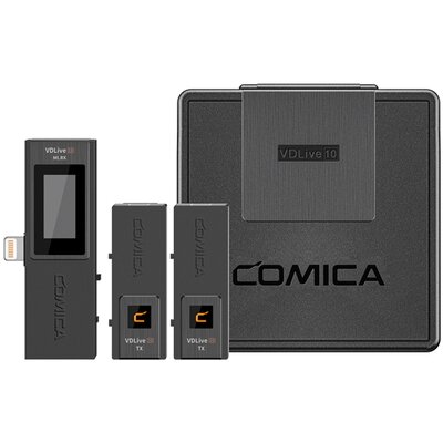 Comica Dwukanałowy mikrofon 2,4Ghz USB ze złączem Lighting Comica VDLive 10 MI Black
