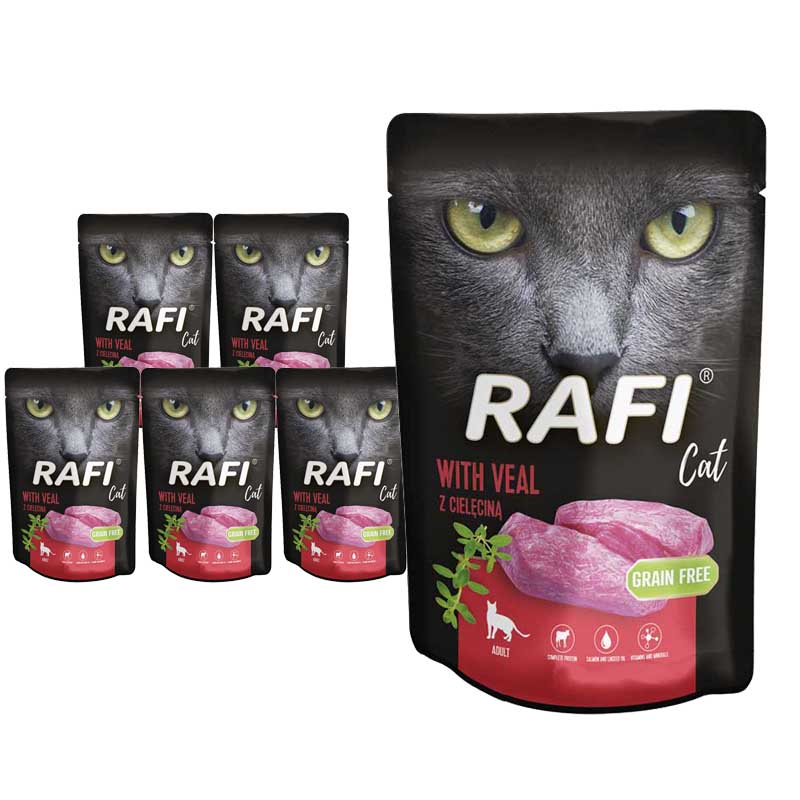 Dolina Noteci RAFI Cat Adult z cielęciną 10x100g 53271-uniw