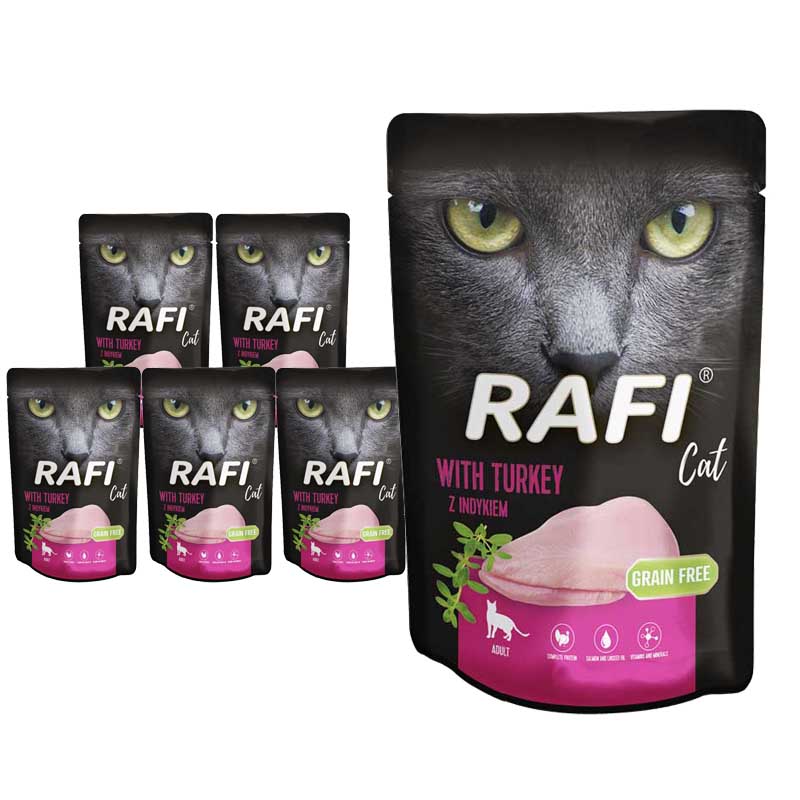 Dolina Noteci RAFI Cat Adult z indykiem 10x100g 53274-uniw