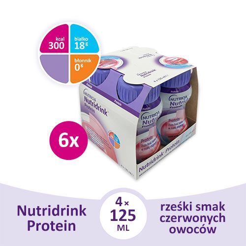 NUTRICIA POLSKA SP. Z O.O. NUTRICIA POLSKA SP Z O.O Nutridrink Protein rześki smak czerwonych owoców płyn 4 x 125 ml