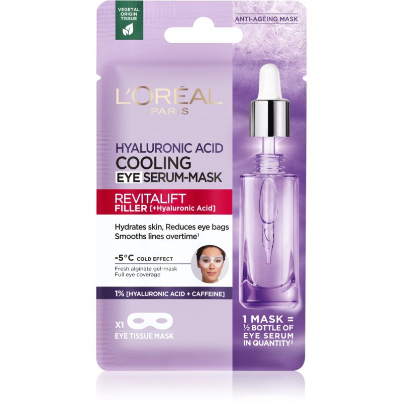 Loreal Paris Tekstylna maska na oczy z efektem chłodzącym Revita lift Filler Cooling Eye Serum Mask) 11 g
