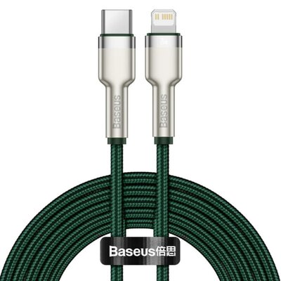 Baseus Kabel Baseus Cafule Metal USB-C do Lightning 20W 1m, zielony 6953156202092