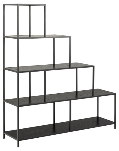 Actona Regał Seaford czarny 135-35-150cm 0000095658