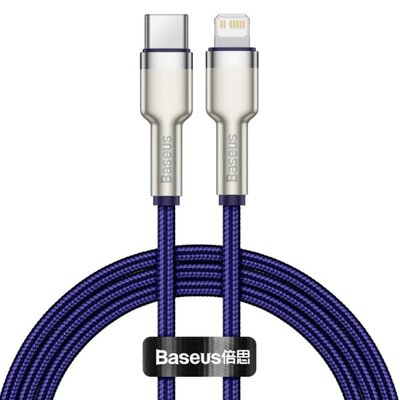 Baseus Kabel Baseus Cafule Metal USB-C do Lightning 20W 2m, fioletowy 6953156202122