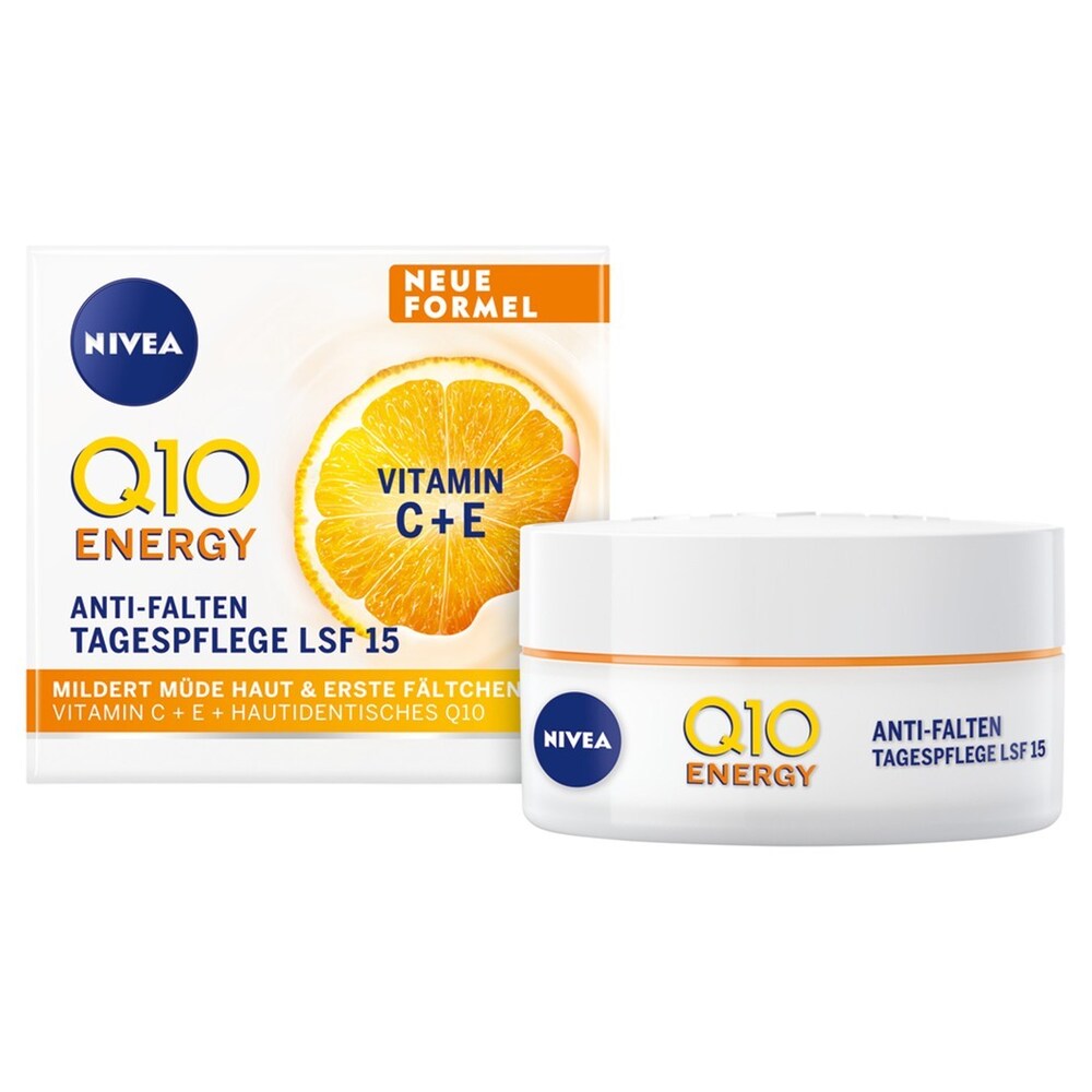 NIVEA Nivea Q10 ENERGY przeciwzmarszczkowy krem do twarzy LSF 15 (50 ml), 100% skóra Q10, witamina C i witamina E, pielęgnacja dzienna łagodzi zmarszczki i zapewnia jędrność skóry.