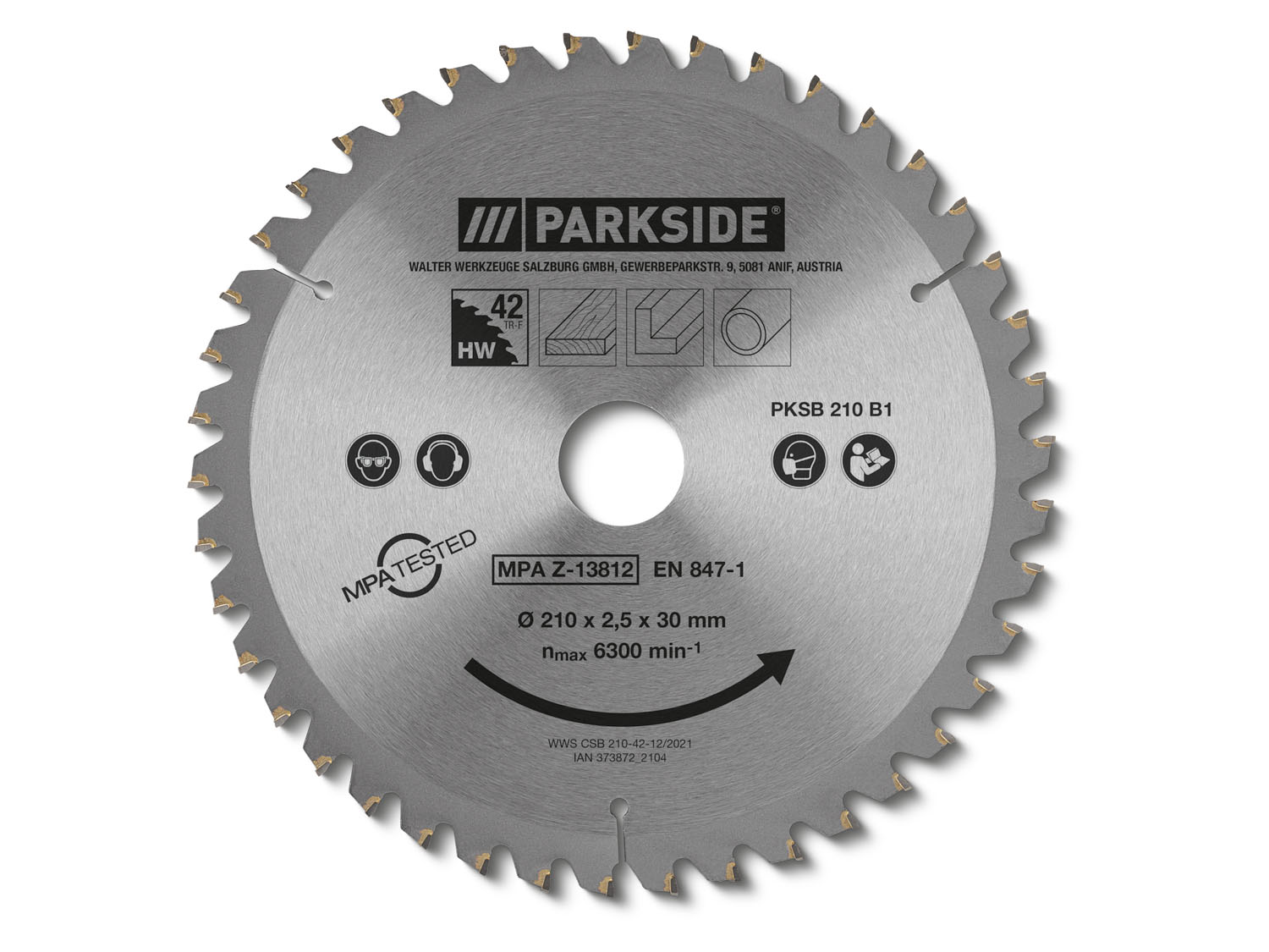 PARKSIDE PARKSIDE Tarcza do pilarki PKSB 210 B1, 210 mm, 1 sztuka (42 zęby) 4055334425902