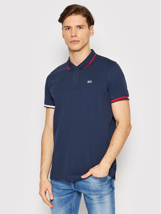 Tommy Jeans Polo Red Flag DM0DM12963 Granatowy Regular Fit