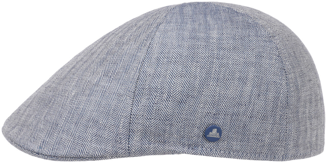 Płaski Kaszkiet Herringbone by Hammaburg, niebieski, L (58-59 cm)