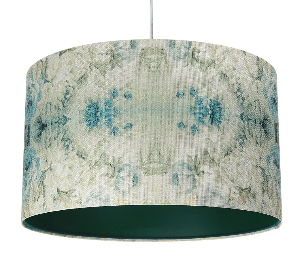 Zielona lampa wisząca z kloszem w kwiaty - 5X S371 Z4-T08