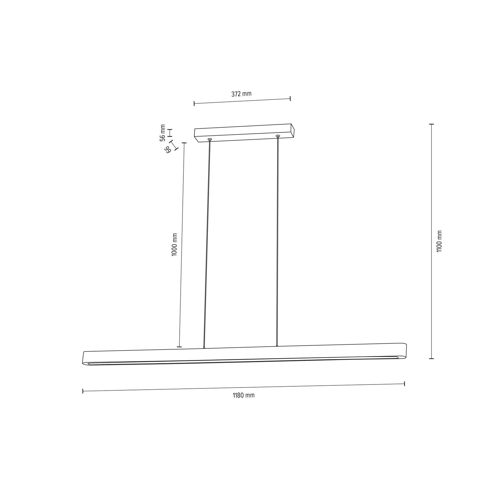 Envostar Lineo LED żyrandol sosna szary 118cm