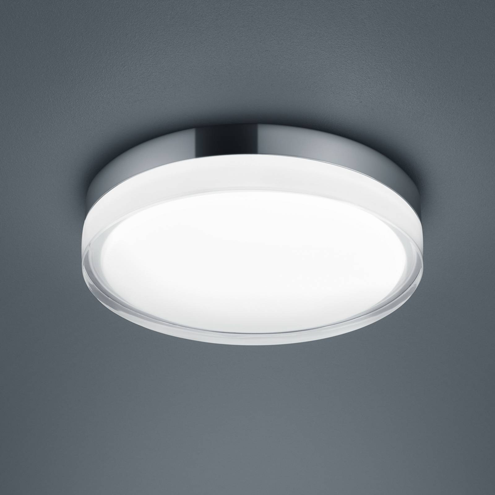 Lampa sufitowa LED Helestra Tana, chrom, Ø 28 cm