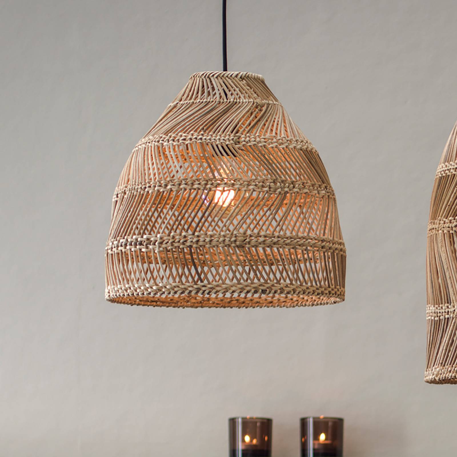 PR Home Maja żyrandol zewnętrzny, rattan, Ø 36 cm