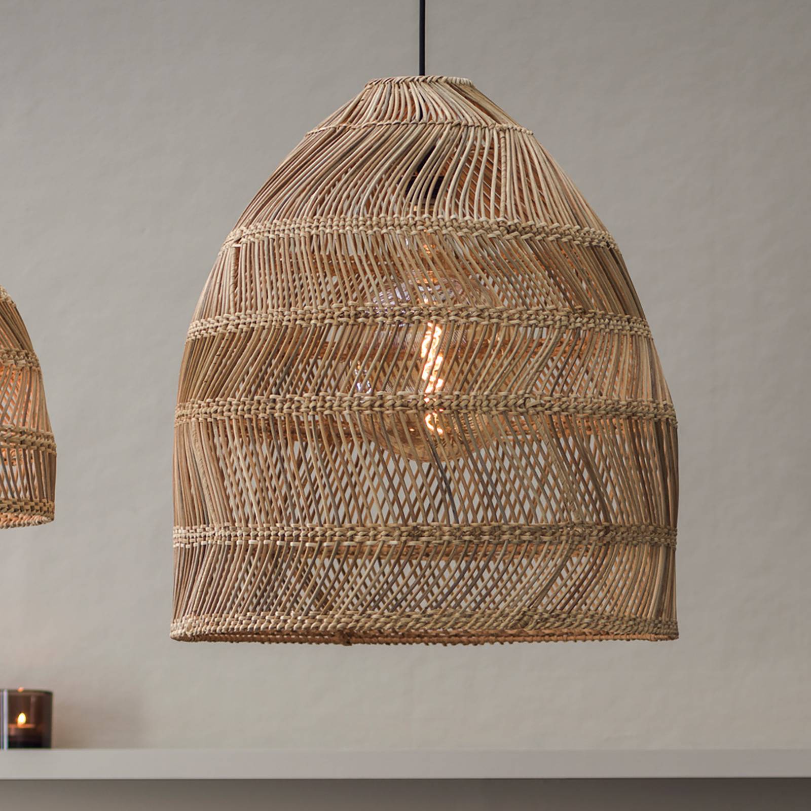 PR Home Maja żyrandol zewnętrzny, rattan, Ø 45 cm