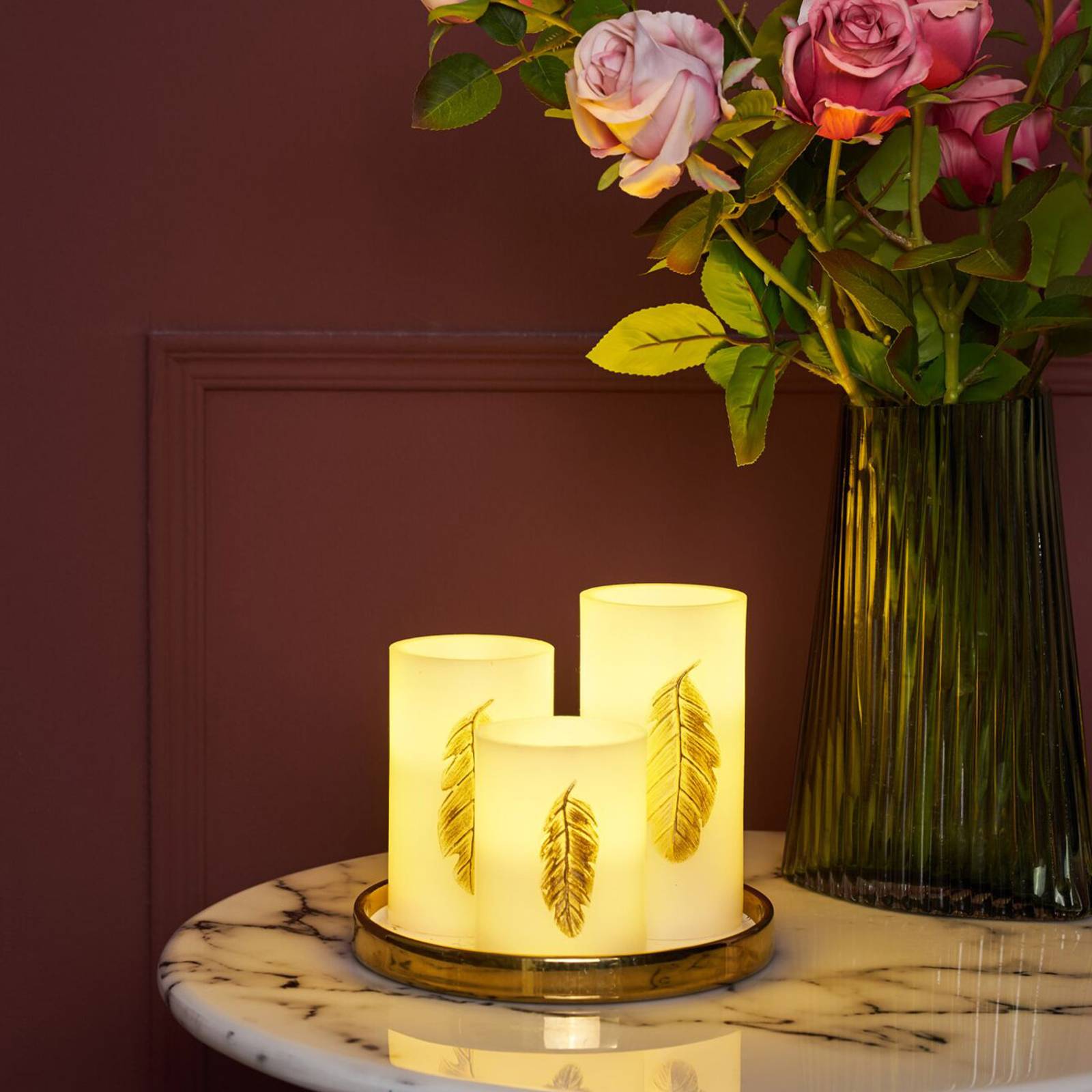 Pauleen Golden Feather Candle świeca LED 3 szt.