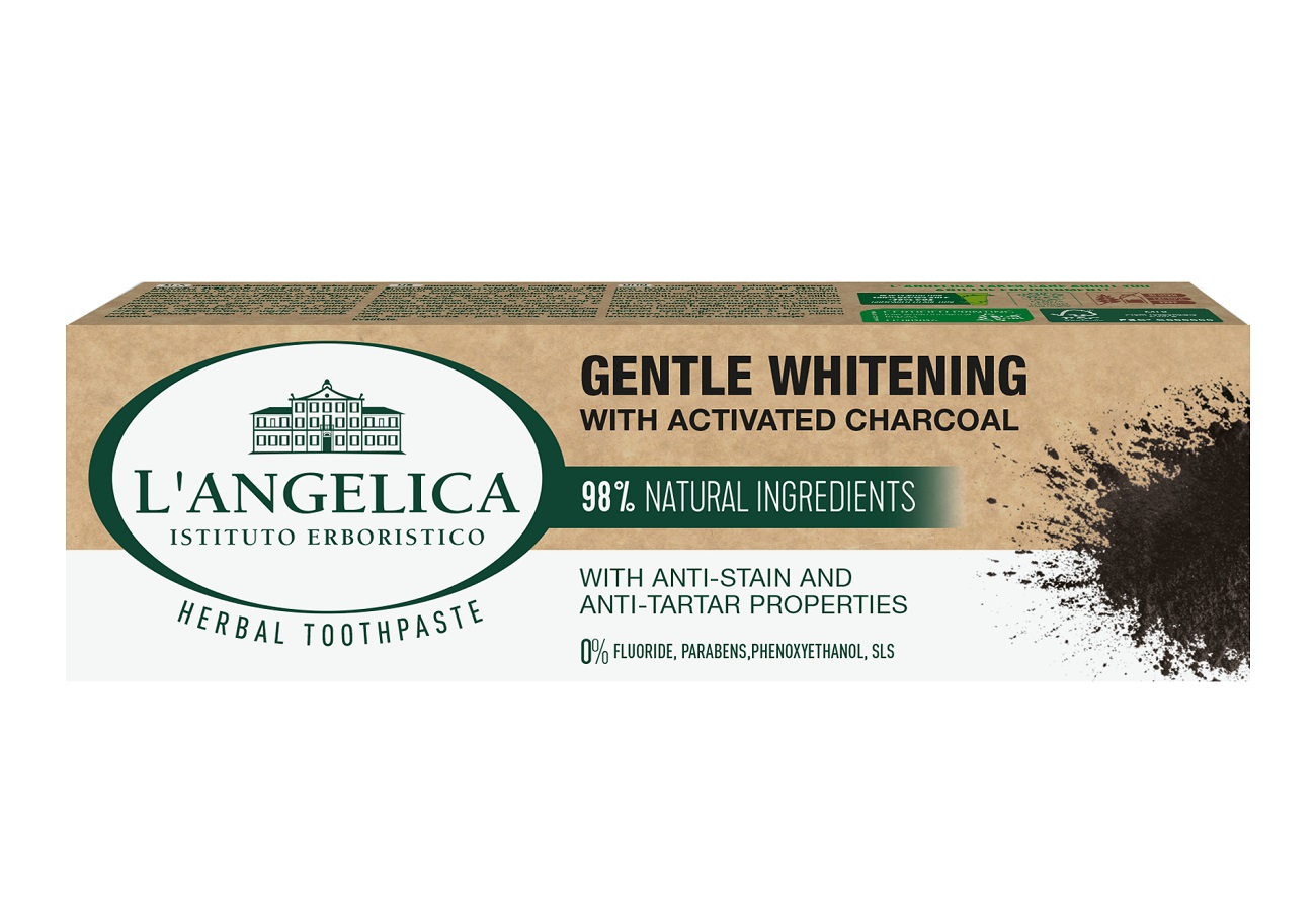 L'Angelica L'Angelica Delikatne Wybielanie - naturalna wybielająca pasta do zębów z aktywnym węglem 75 ml