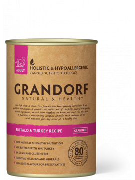 GRANDORF Grandorf Buffalo & Turkey Karma Dla Psa 400 g