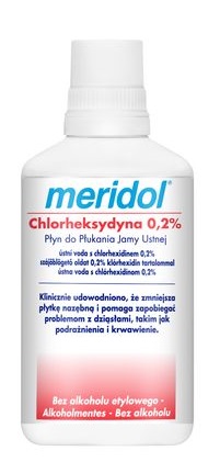 Meridol Gaba Chlorheksydyna 0,2% CHX 300ml - płyn do płukania jamy ustnej z chlorheksydyną 0,2% MAŁA