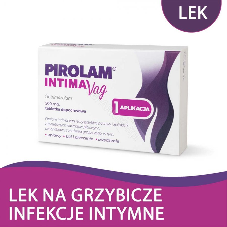 Polpharma Pirolam Intima Vag clotrimazol dopochwowy 500 mg 1 tabletka