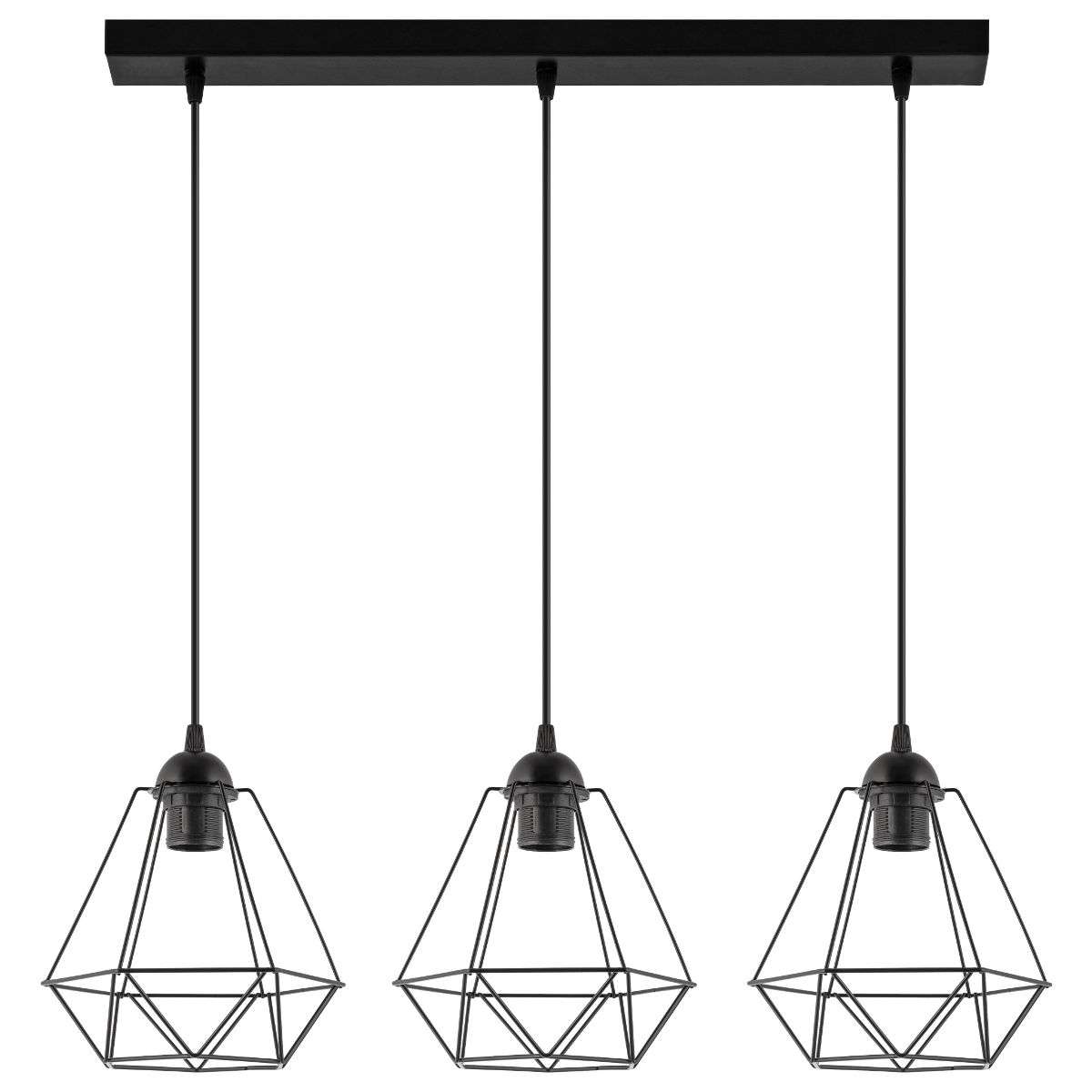 Druciana lampa wisząca VEN W-L 1201/3 industrialna czarne