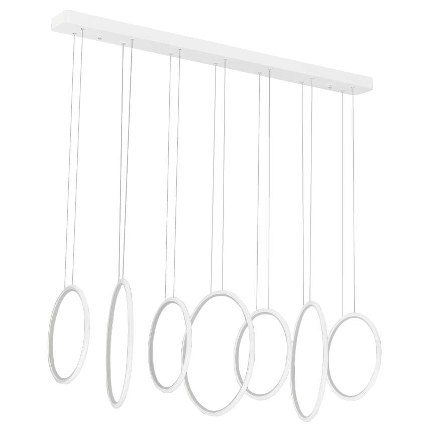 LAMPA wisząca MDECO SLIM/000018/4000/W futurystyczna OPRAWA listwa LED 130W 4000K zwis pierścienie rings białe